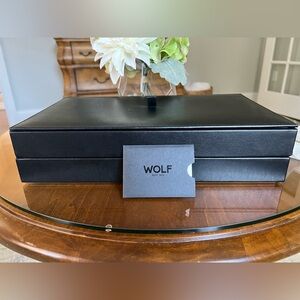 Wolf 2- tier jewelry box vaults, with tray inserts & cover